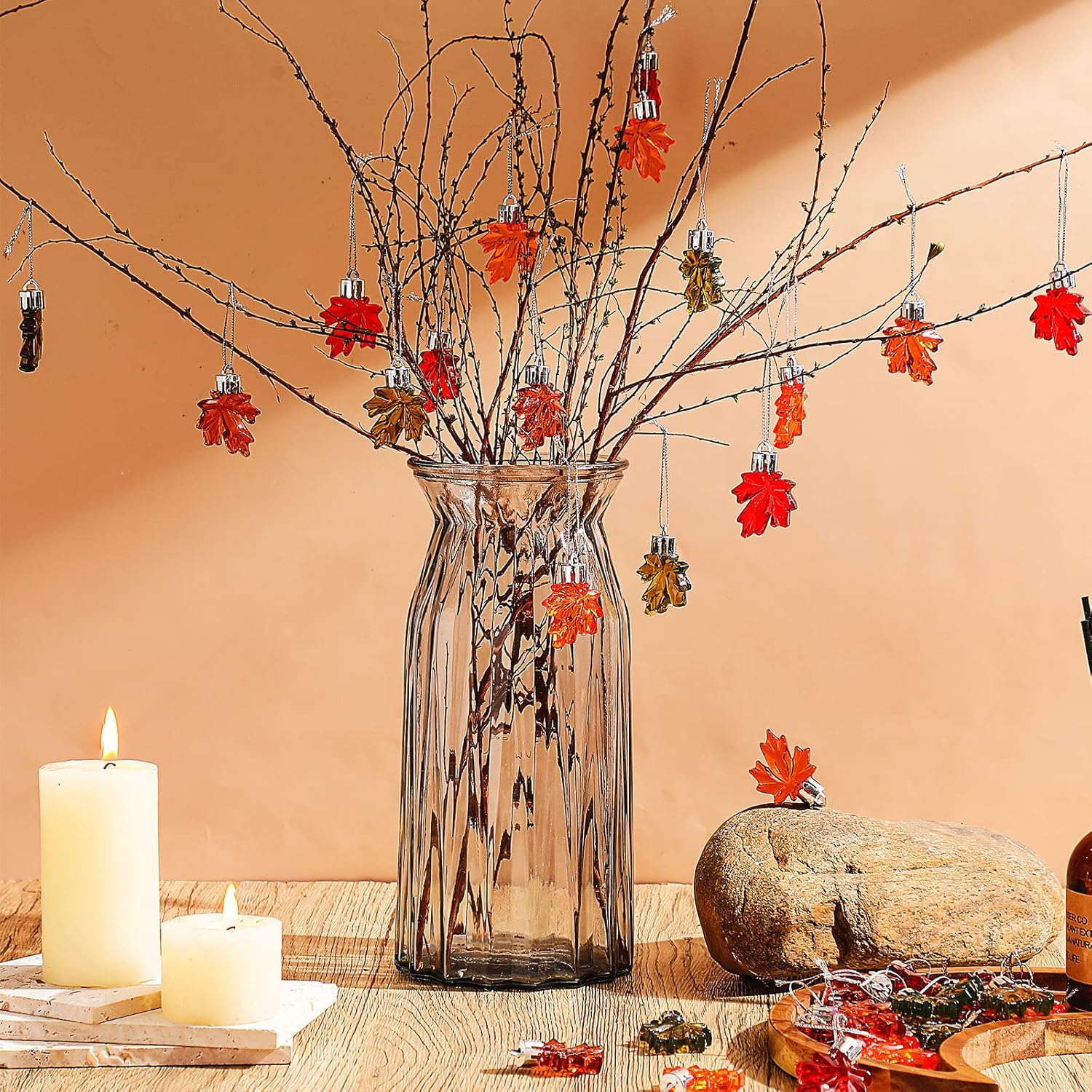 36pcs Fall Maple Leaf Hanging Ornaments · 4 Colors Set for Autumn / Thanksgiving / Christmas Decor